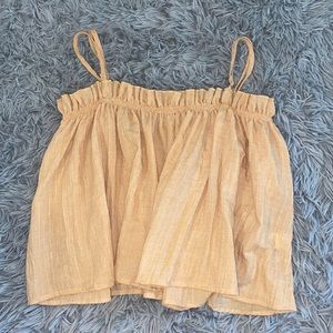 SOLD Pastel Yellow Ruffle Spaghetti Strap Top